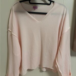 Mi Ami Soft Pink V-Neck Top